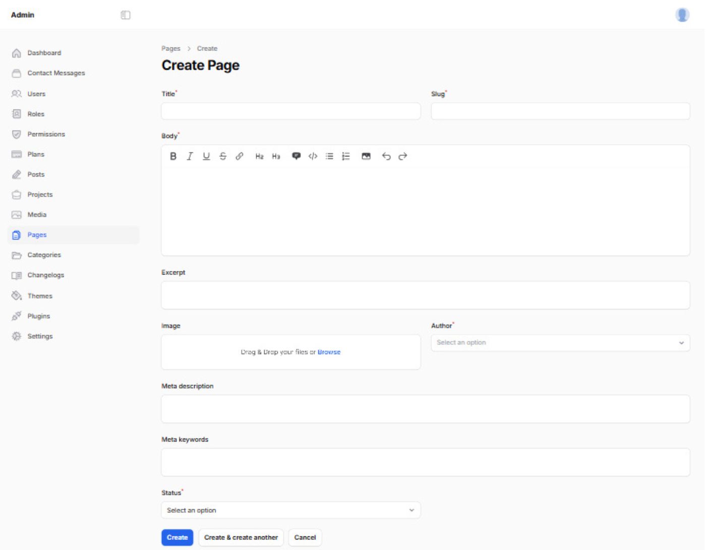 Create Page