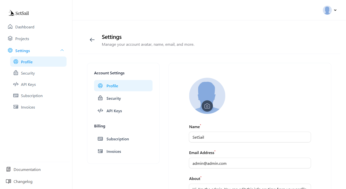 Profile Settings