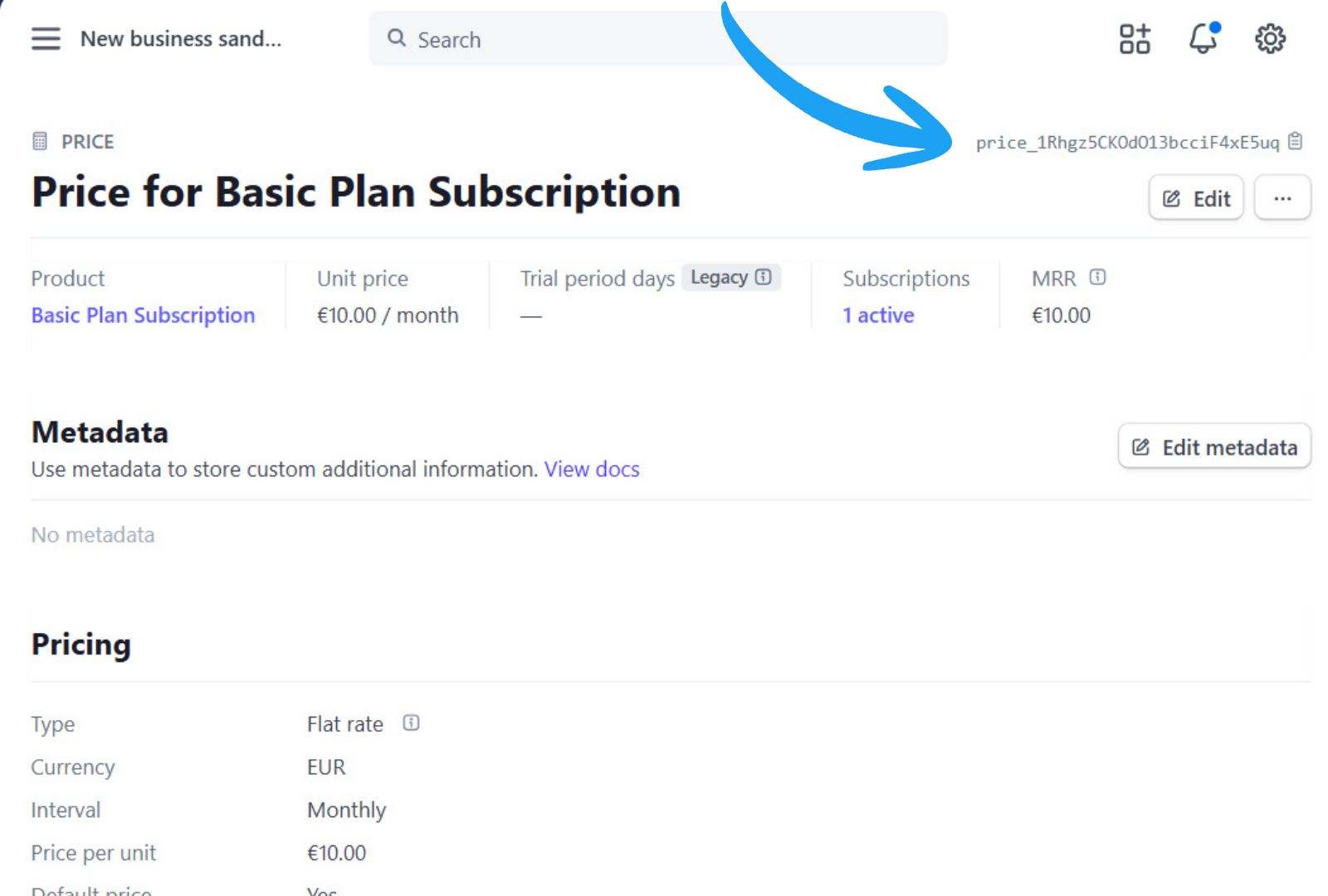 Stripe Price ID